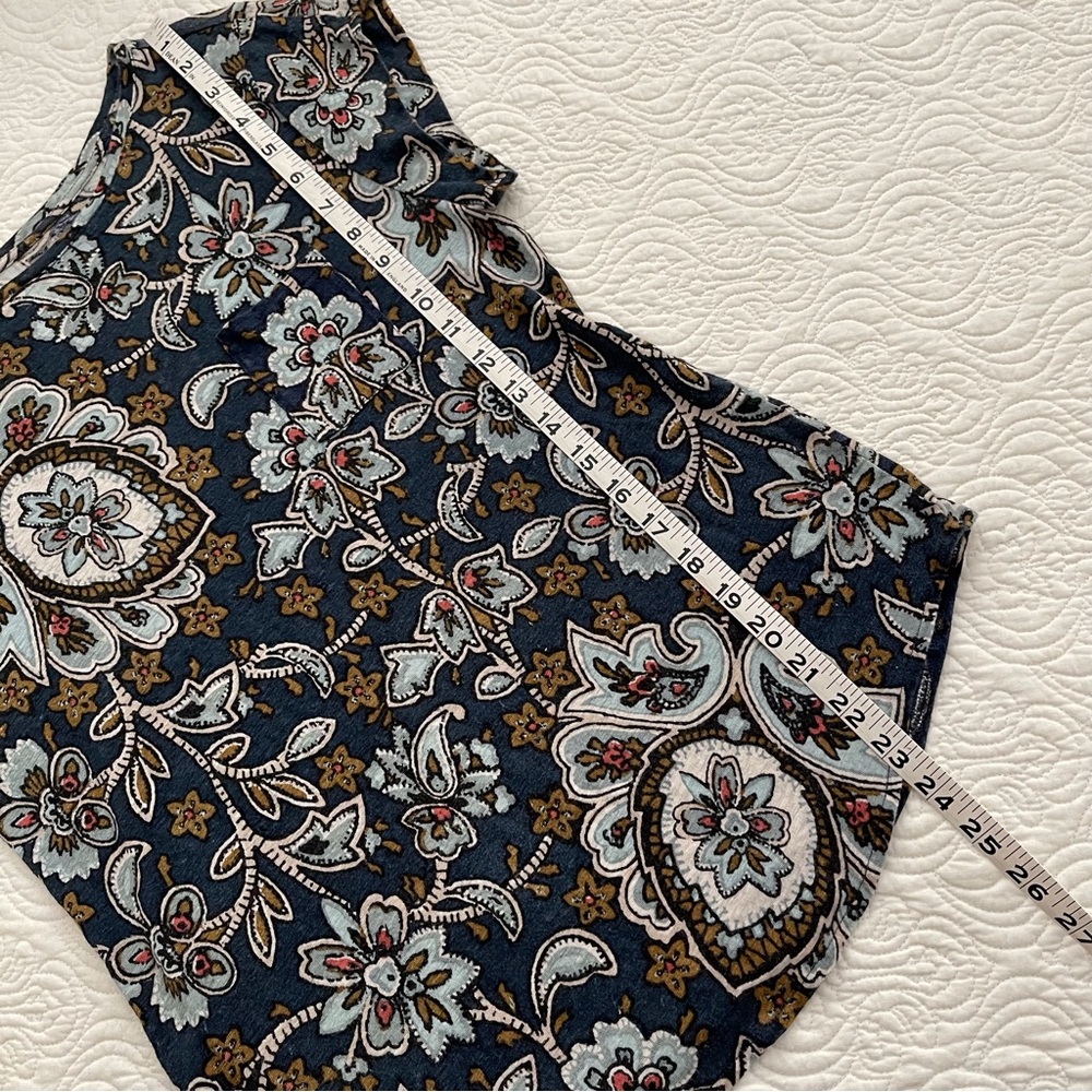 Ann Taylor LOFT Floral Paisley Cap Sleeve LINEN Top Size small - Picture 9 of 12